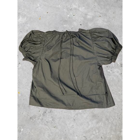 Ulla Johnson Puff-Sleeve Cotton Top – Black, Size 8 - Picture 3 of 5